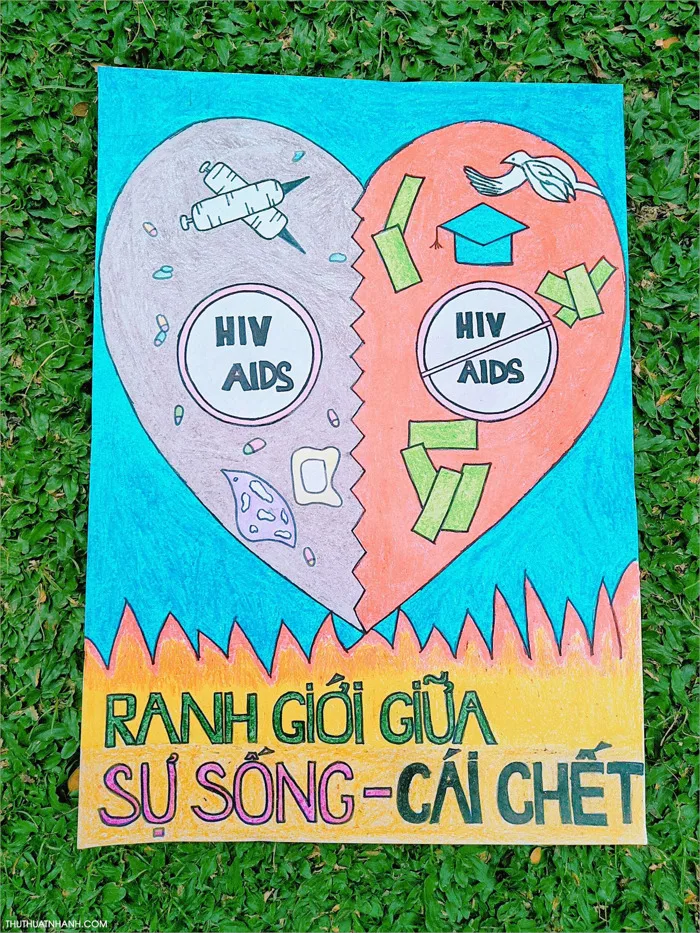 Vẽ Tranh Phòng Chống HIV AIDS Đơn Giản, Sáng Tạo Quá Trời