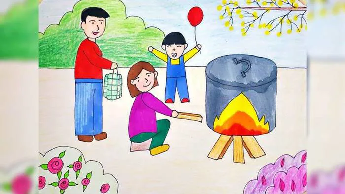 10 ý tưởng vẽ tranh chủ đề ngày Tết đẹp, ý nghĩa cho bé