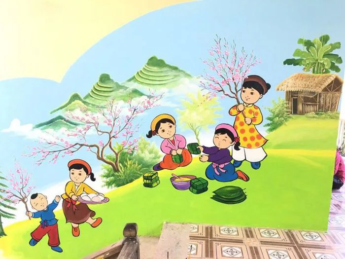 Những mẫu tranh vẽ đề tài ngày tết đẹp nhất