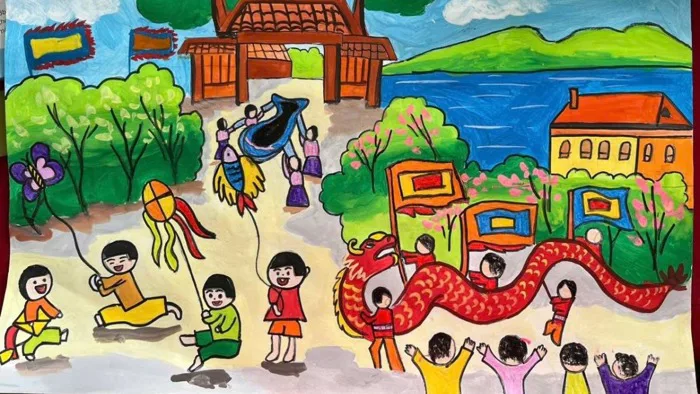 Gợi ý 55+ Ý tưởng vẽ tranh ngày tết trên giấy A3 độc đáo