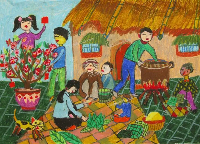 Soạn mĩ thuật lớp 6 Bài 22: Vẽ tranh – Đề tài ngày tết và mùa xuân -