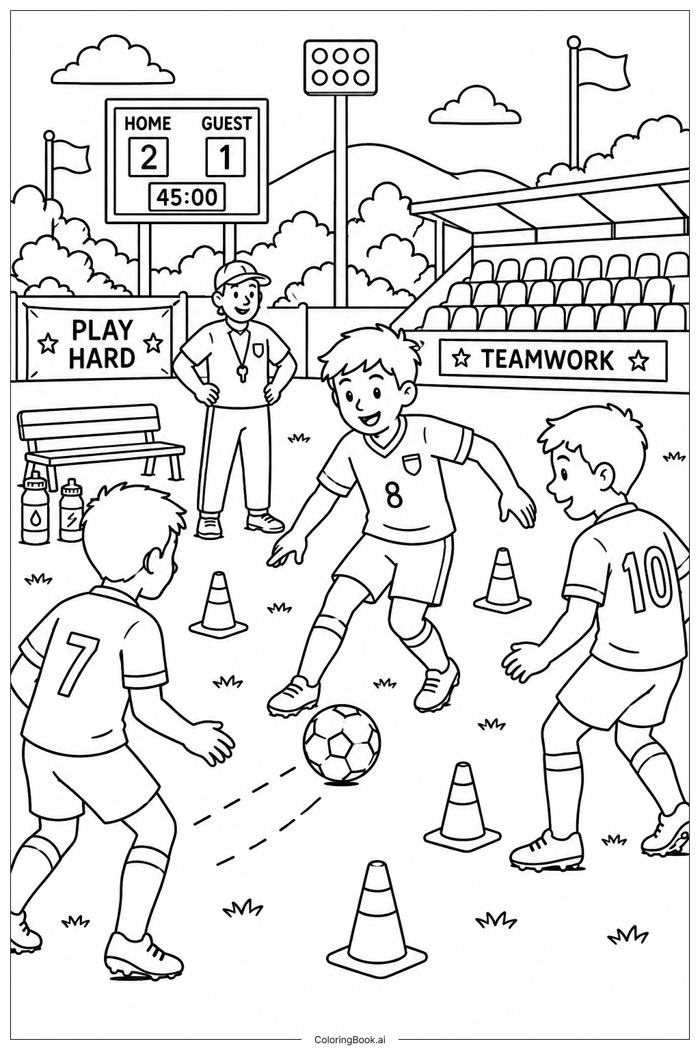 553 tranh tô màu thể thao (PDF & PNG miễn phí để in)