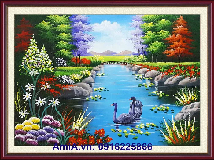 Tranh vẽ phong cảnh thiên nhiên sơn thủy hữu tình Tranh vẽ phong cảnh thiên nhiên sơn thủy hữu tình