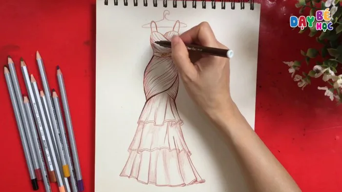 Tập thiết kế thời trang | Hướng dẫn vẽ váy chiffon sang chảnh | Dạy bé học Tập thiết kế thời trang | Hướng dẫn vẽ váy chiffon sang chảnh | Dạy bé học