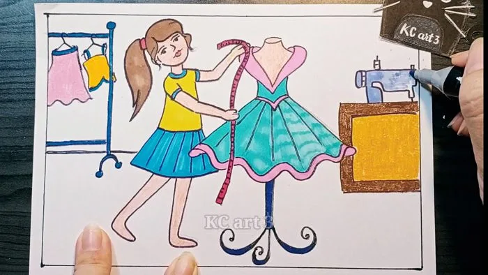 Vẽ tranh ƯỚC MƠ CỦA EM | Ước Mơ làm Nhà Thiết Kế Thời Trang | Vẽ tranh cuộc sống quanh em | KC art 3 Vẽ tranh ƯỚC MƠ CỦA EM | Ước Mơ làm Nhà Thiết Kế Thời Trang | Vẽ tranh cuộc sống quanh em | KC art 3