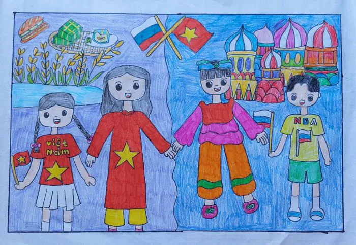 Cuộc thi Vẽ tranh thiếu nhi quốc tế “Em vẽ Việt Nam - Em vẽ nước Nga” lần  thứ VII
