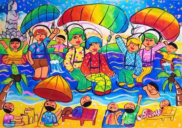 Ngắm 'Sắc hè Đà Nẵng' qua nét vẽ trong trẻo của thiếu nhi