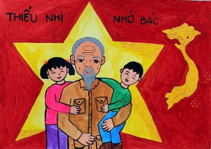Cuộc Thi Vẽ Tranh Về Bác Hồ Với Thiếu Nhi – Thiếu Nhi Với Bác Hồ Năm Học  2024 – 2025. - Trường Tiểu học Phú Mỹ - Phường Bình Dương