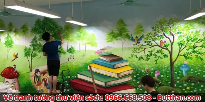 Tổng hợp những mẫu vẽ tranh tường thư viện sách đẹp 2026 Tổng hợp những mẫu vẽ tranh tường thư viện sách đẹp 2026