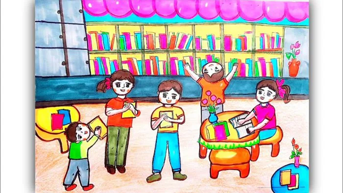 Không gian trong thư viện lớp 4/Mĩ thuật lớp 4/ vẽ tranh ngày hội đọc sách/@emvesacmau Không gian trong thư viện lớp 4/Mĩ thuật lớp 4/ vẽ tranh ngày hội đọc sách/@emvesacmau