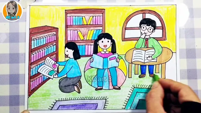 Không gian trong thư viện | vẽ thư viện thân thiện | Draw the library | Mĩ thuật lớp 4 | KCart3 Không gian trong thư viện | vẽ thư viện thân thiện | Draw the library | Mĩ thuật lớp 4 | KCart3