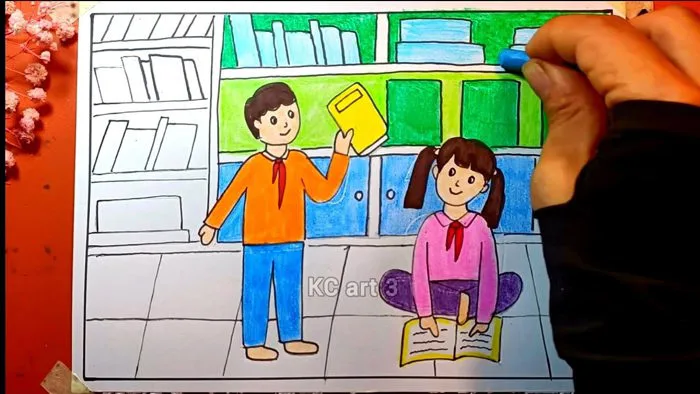 Không gian trong thư viện | vẽ thư viện thân thiện | Draw the library | Mĩ thuật 4 ctst | KCart3 Không gian trong thư viện | vẽ thư viện thân thiện | Draw the library | Mĩ thuật 4 ctst | KCart3
