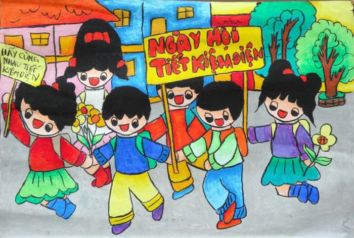 Cách vẽ tranh tiết kiệm điện - Gợi ý 99+ ý tưởng mẫu tranh đẹp, dễ vẽ
