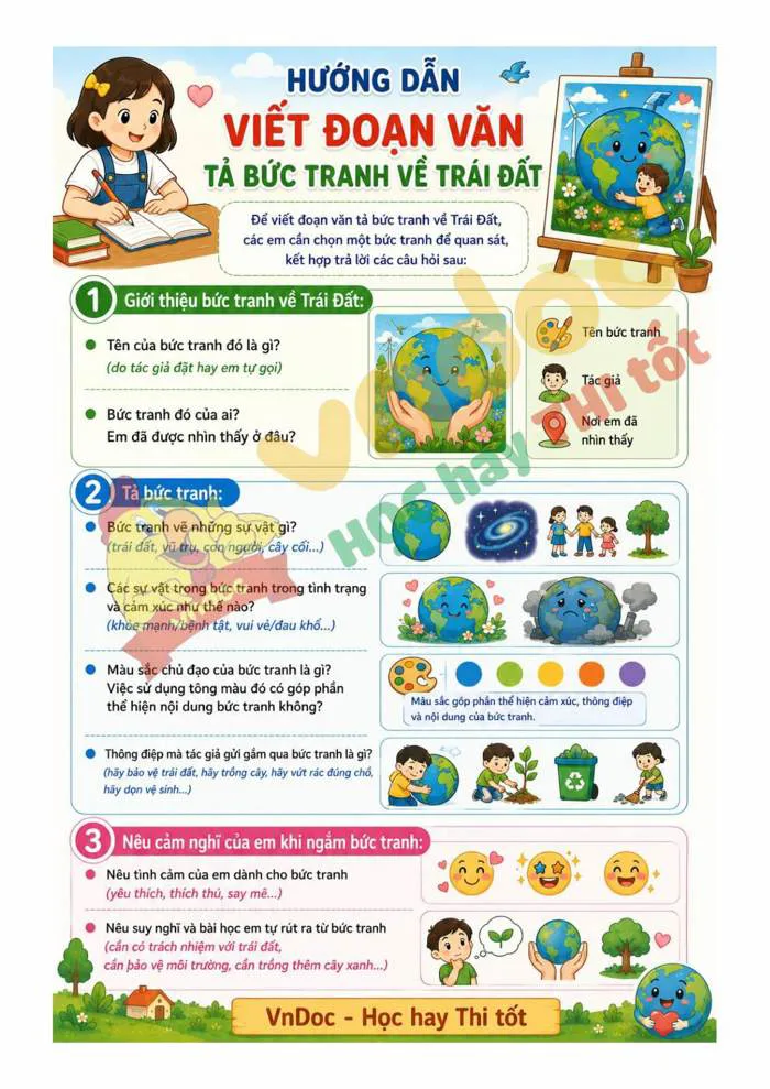 Viết đoạn văn tả bức tranh về Trái Đất lớp 3 - Văn mẫu lớp 3 - VnDoc.com