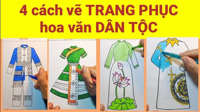 Vẽ trang phục dân tộc | Thiết kế tạo mẫu trang phục - thiết kế trang phục  với hoạ tiết dân tộc