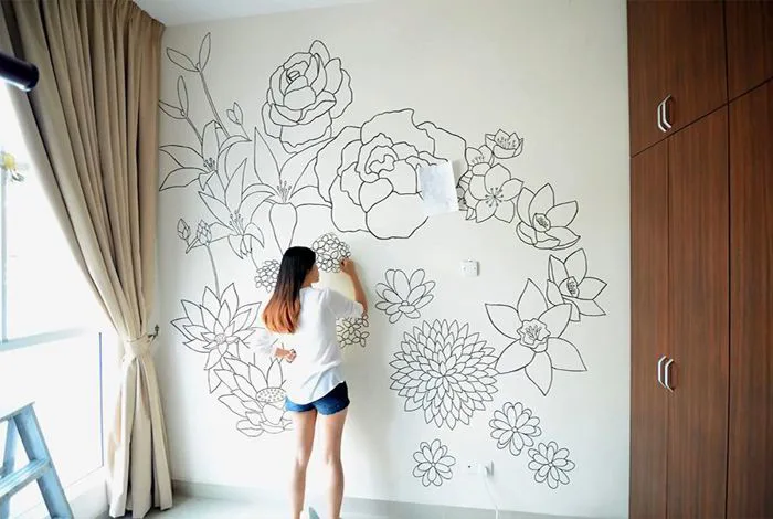 Vẽ tranh nghệ thuật để trang trí lên tường bằng bút Sharpie - Thiết kế thi  công sửa chữa cải tạo xây dựng nhà phố