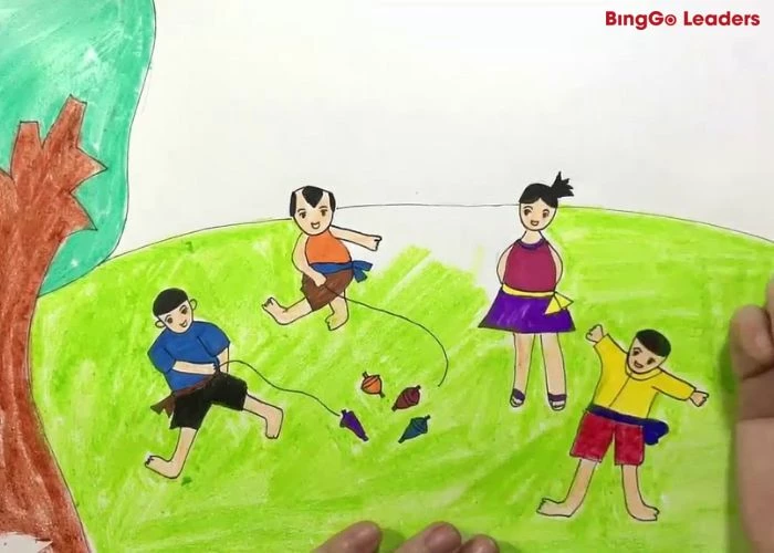 TRANH VẼ TRÒ CHƠI DÂN GIAN Ô ĂN QUAN - NHỮNG KÝ ỨC TUỔI THƠ