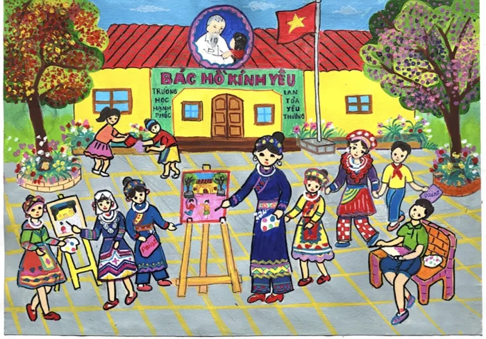 Học sinh Trường Tiểu học Trương Lương đạt giải Cuộc thi “Em vẽ trường học  hạnh phúc” - Báo Cao Bằng điện tử