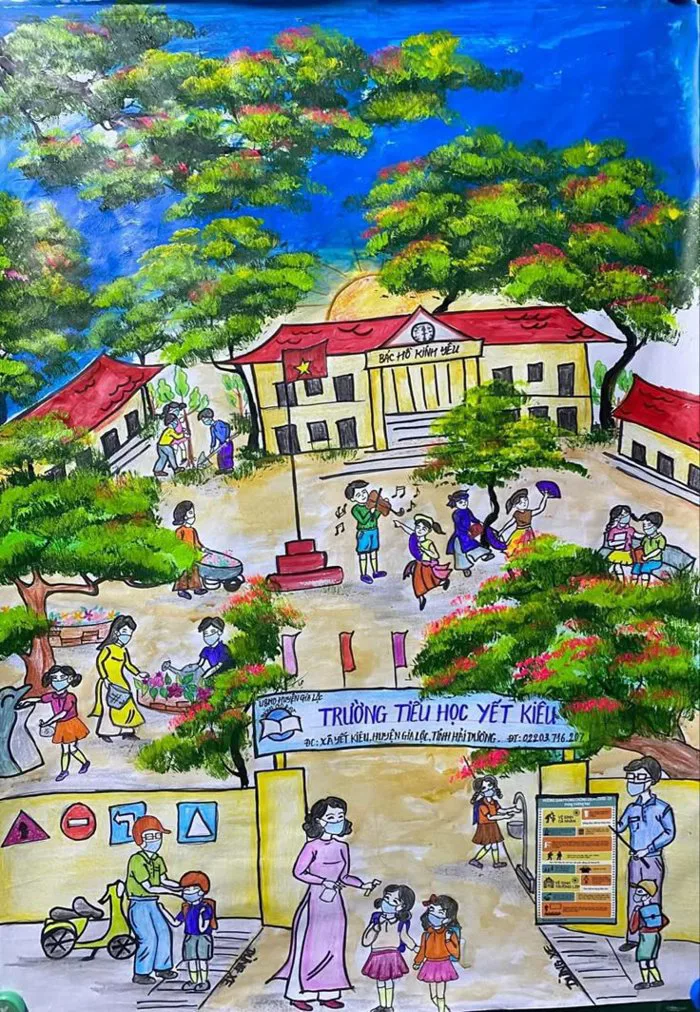 Vẽ tranh trường em