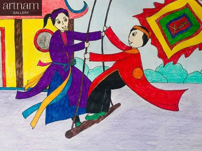 15+ Mẫu tranh đề tài lễ hội truyền thống Việt Nam đẹp nhất