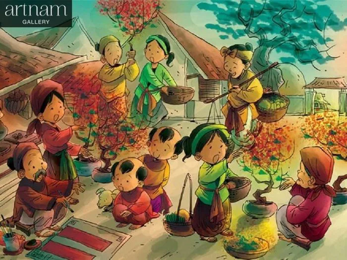 15+ Mẫu tranh đề tài lễ hội truyền thống Việt Nam đẹp nhất
