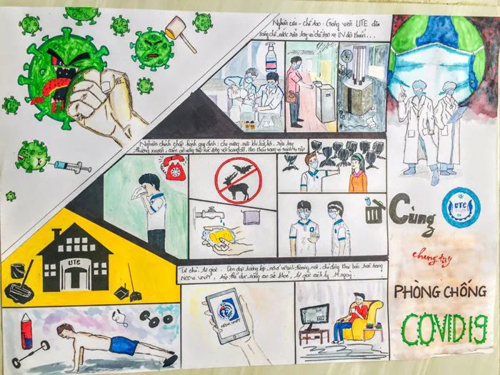 Trao giải Cuộc thi Vẽ tranh tuyên truyền phòng, chống dịch COVID-19 do Ban  Truyền thông Đoàn trường phát động