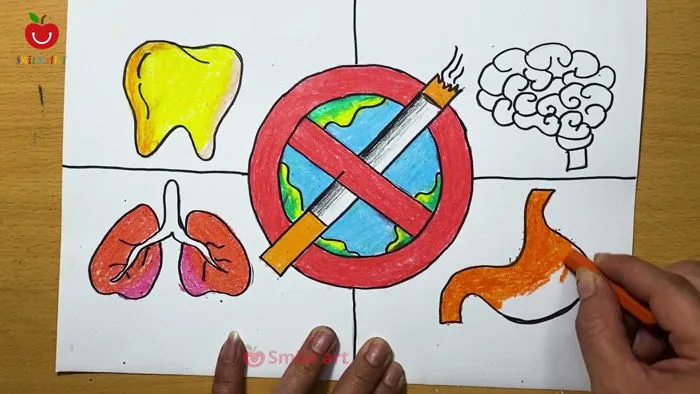 VẼ TRANH TUYÊN TRUYỀN TÁC HẠI CỦA THUỐC LÁ | THẾ GIỚI KHÔNG KHÓI THUỐC | No  Smoking Poster #smileart