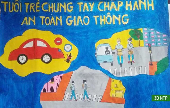 Vẽ tranh an toàn giao thông đơn giản, đẹp và nhiều ý nghĩa