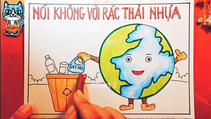 tranh áp phích - vẽ cổ động lớp 8 | Vẽ tranh Vì môi trường tương lai | Vẽ  bảo vệ môi trường | KCart3