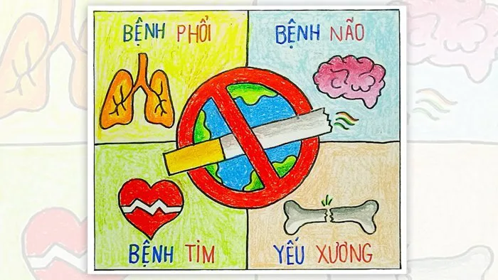 VẼ TRANH ĐỀ TÀI: TÁC HẠI CỦA THUỐC LÁ | Tranh vẽ cổ động vì một ...