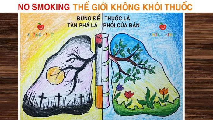 VẼ TRANH PHÒNG CHỐNG TÁC HẠI CỦA THUỐC LÁ | THẾ GIỚI KHÔNG KHÓI ...