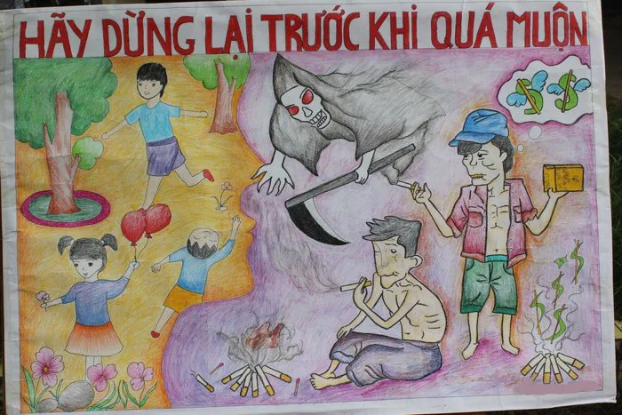 Cuộc thi vẽ tranh phòng, chống tác hại của thuốc lá với chủ đề ...