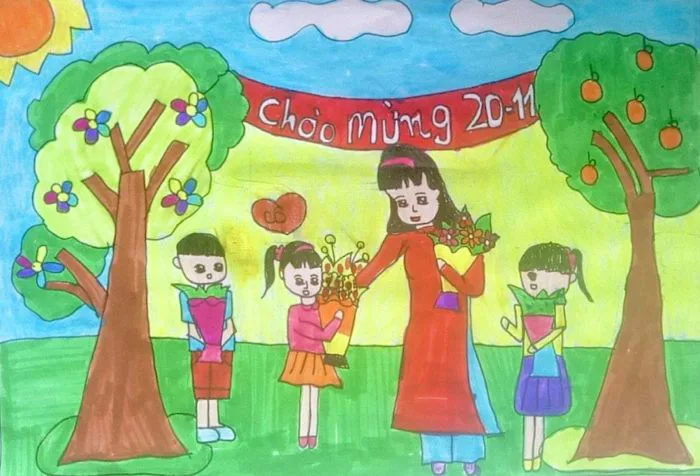 Hội thi vẽ tranh theo chủ đề ''Thầy cô và mái trường mến yêu'' và Cuộc thi  viết với chủ đề 