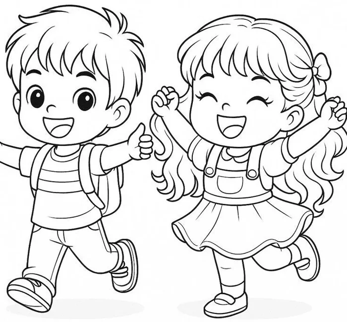 20 bức tranh tô màu về tình bạn, dạy bé biết kết bạn tốt mà chơi